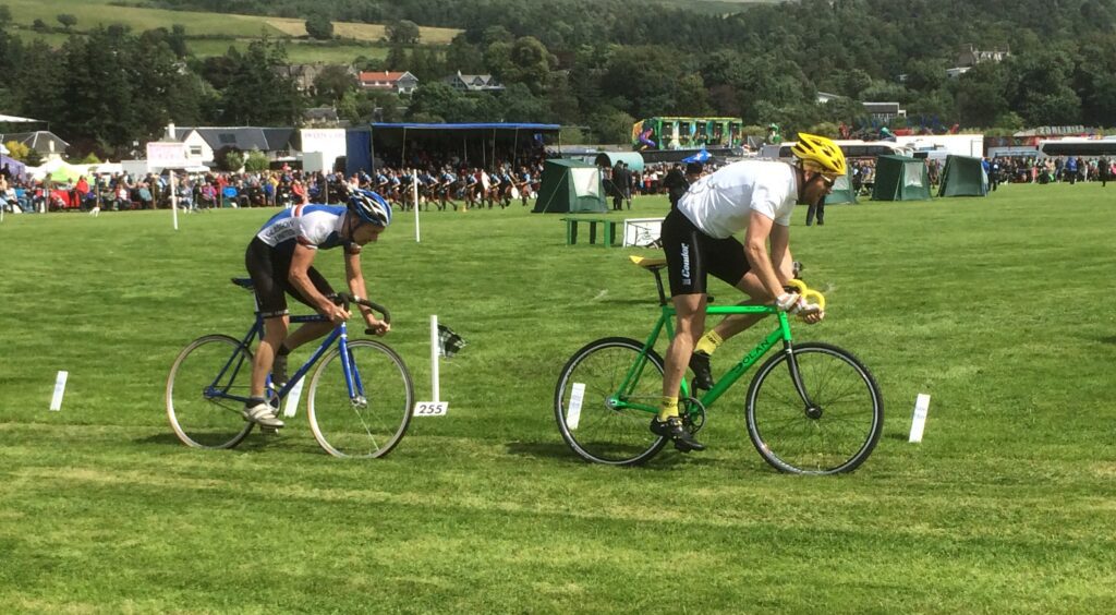 Cyclists at Highland Games